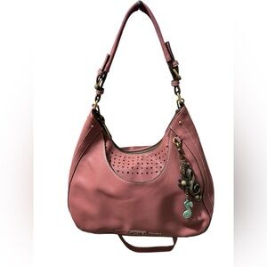 Chala Rose Sweet Hobo Tote Shoulder Bag with Musical Charms & Crossbody Strap